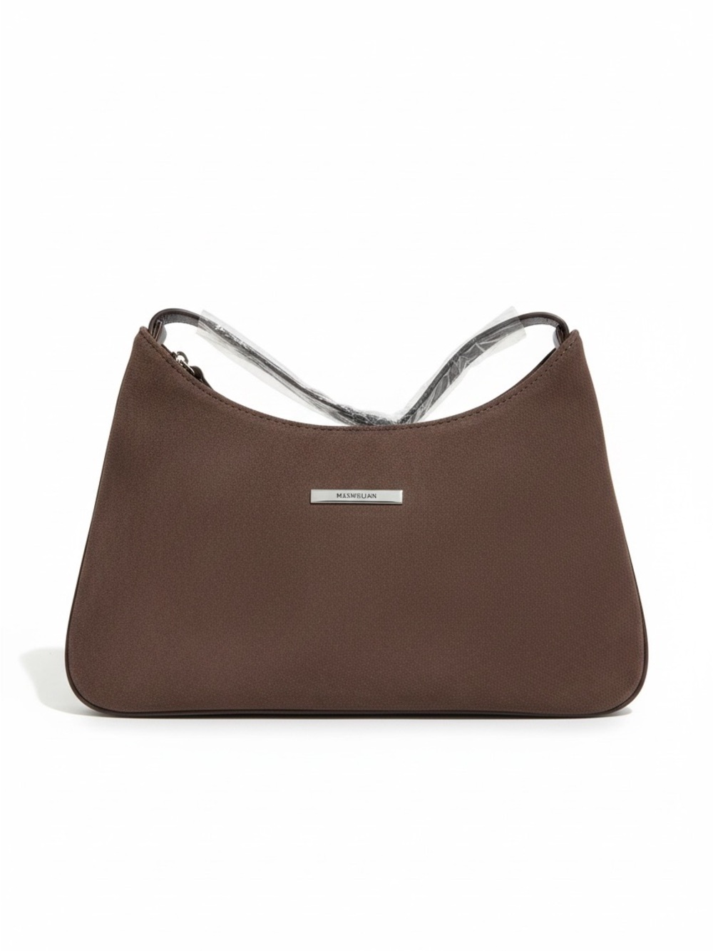 Massimo Dutti Brown Pebbled Leather Shoulder Bag